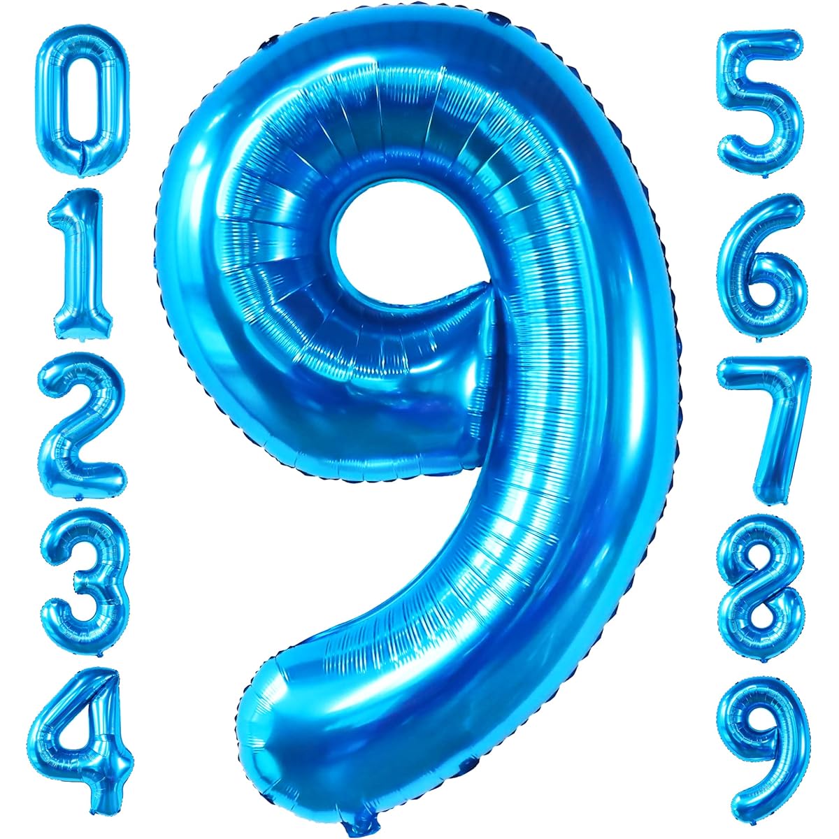 KatchOn Blue 9 Balloon Number 50 Inch | Blue Number 9 Balloon for Birthday | 9th Birthday Balloon Blue Birthday Decorations | Blue 9 Balloon | Foil Shark Balloon Shark Birthday Decorations