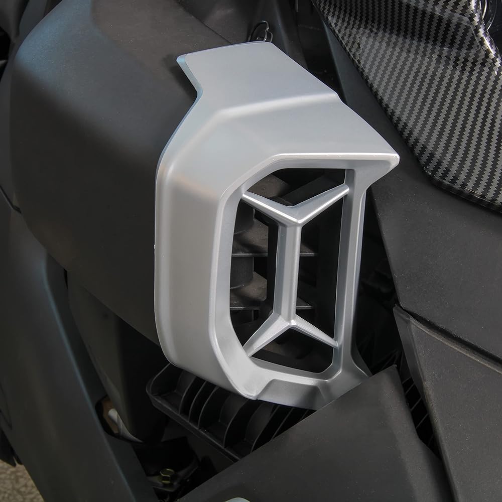 SAUTVS Air Intake Accent with Pre-Filter for Can-Am Ryker Plastic Silver Engine Vent Kit for All Can-Am Ryker Models Accessories (2 Pieces Replaces #219401025)