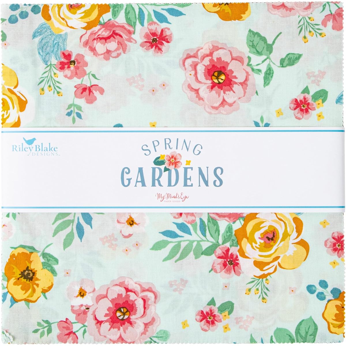 My Mind's Eye Spring Gardens 10" Stacker 42 10" Square Layer Cake Riley Blake 10-14110-42