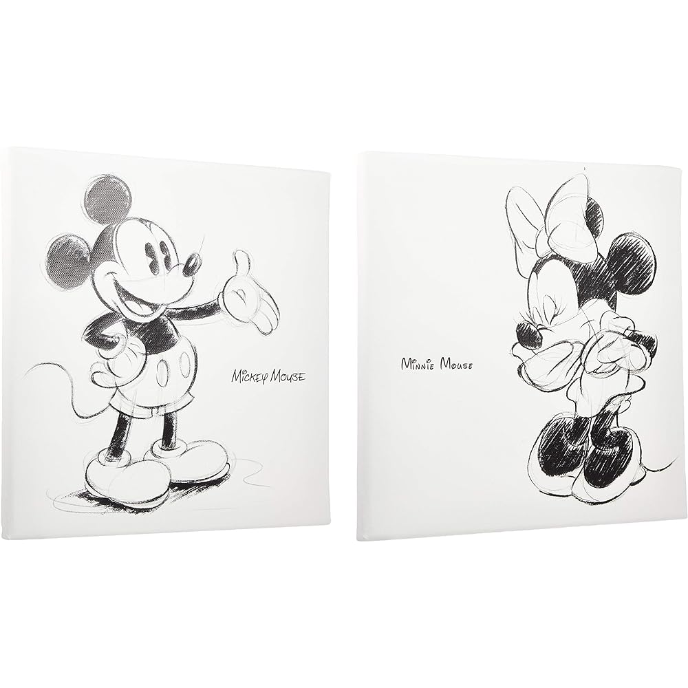 Lib Disney Poster Mickey Mouse Minnie Mouse 30cm x Set Made in Japan