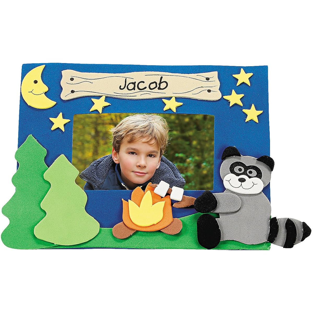 Fun Express Camping Raccoons Picture Magnet Craft Kit - DIY Crafts and Fun Home Activities for Kids - Vacation Bible School Supplies/Decor - 12