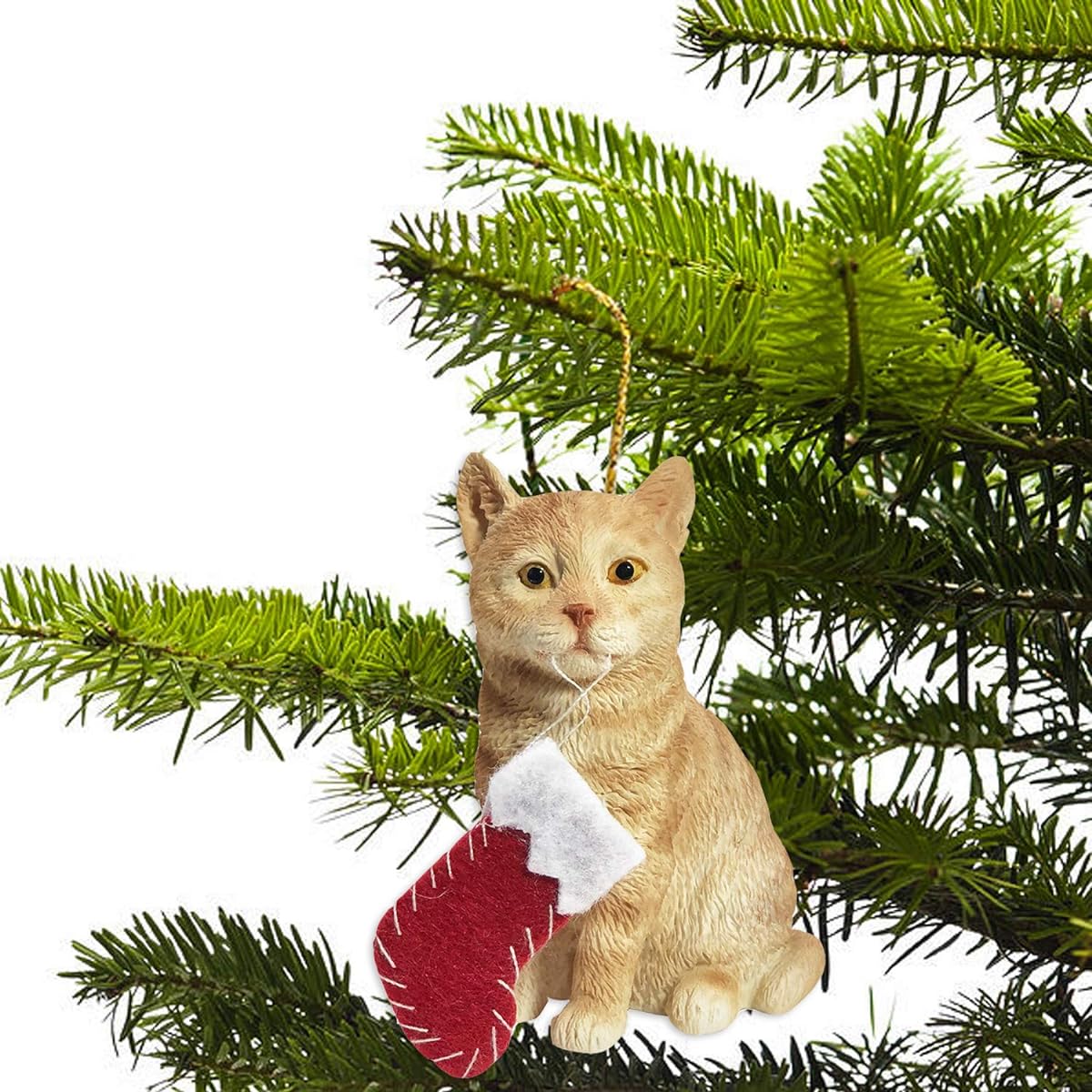 Sandicast Shorthair Ginger Tabby Cat Christmas Ornament