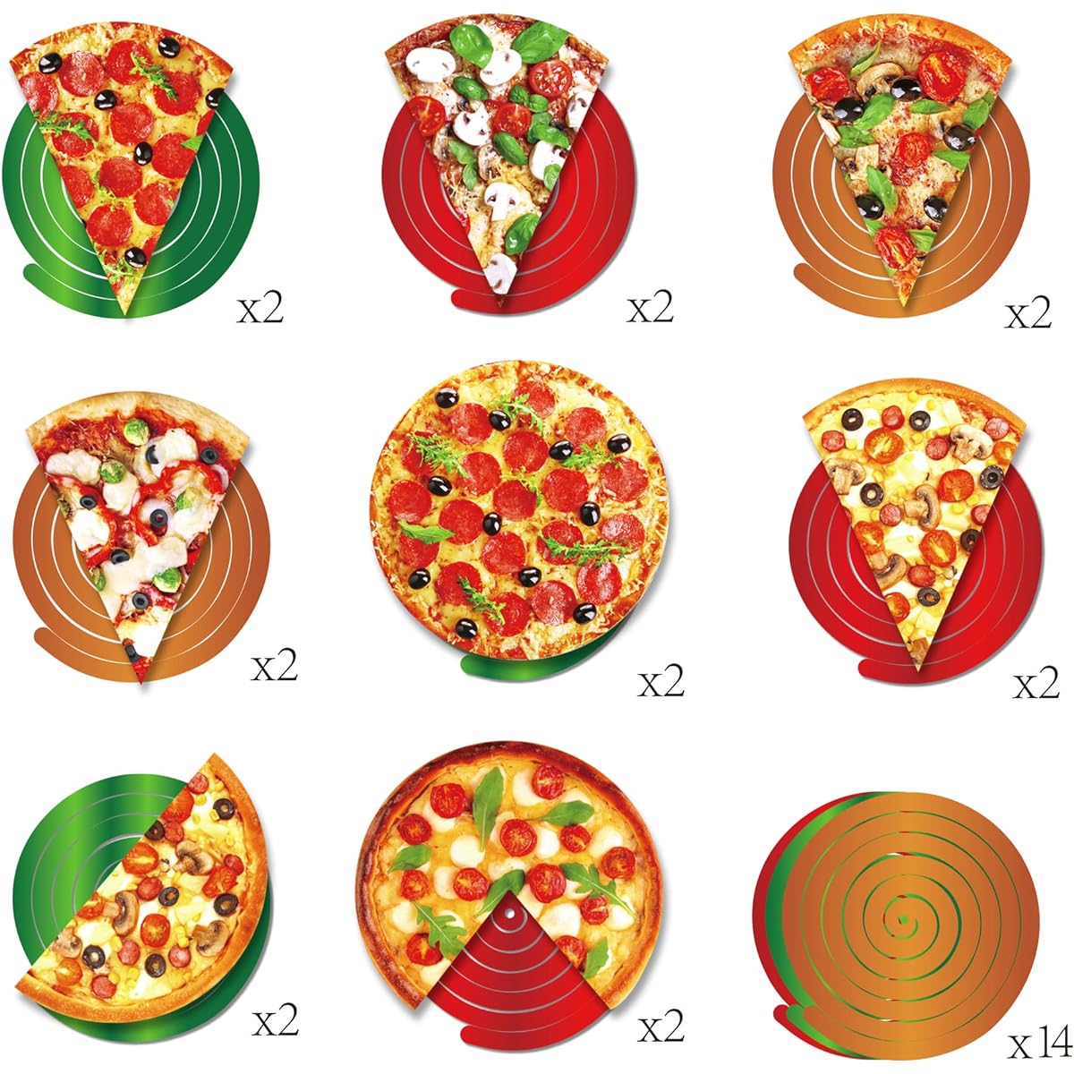 30pcs Pizza Party Hanging Swirl Decorations Pizza Theme Ceiling Swirl Hanging Decorations Pizza Theme Birthday Party Decorations Pizza Party Time Birthday Party Hanging Decor