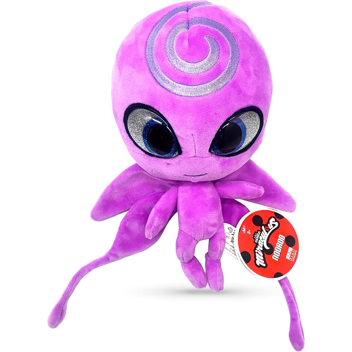 Miraculous Ladybug - Kwami Mon Ami Nooroo 9" Butterfly Stuffed Animal for Kids Super Soft Stuffed Animal Resin Eyes High Gloss Finish Zag Play