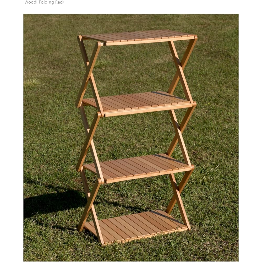 S'more Woodi Folding Rack 2way Woodi Folding Rack A folding wooden 4-tier rack that transforms into a table SMOrsWFRa