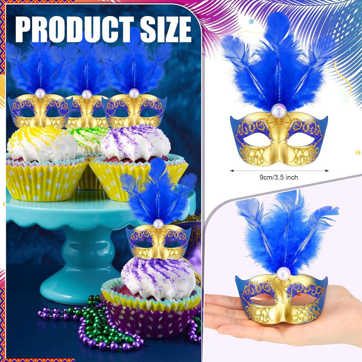 24pcs Mini Masks Masquerade Mini Masks Small Masquerade Masks Cake Topper Decorative Mini Masks Mardi Gras Party Decorations