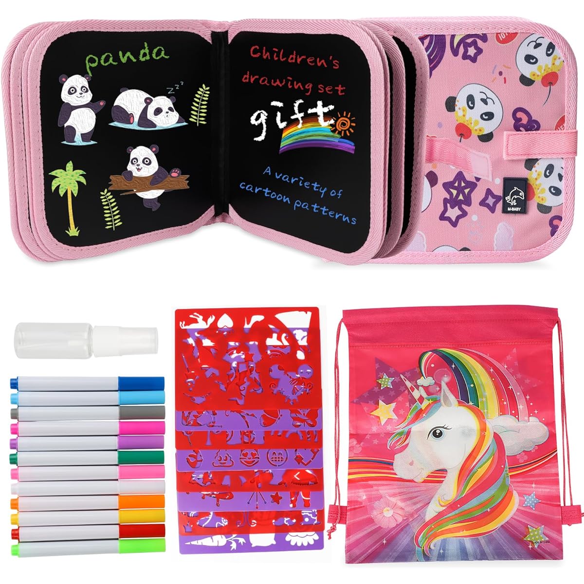 Erasable Doodle Book Set for Children (Panda)