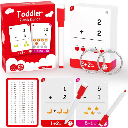 60 Cards 120 Cards Toddler Flash Cards Toddlers 3 Years Old 4 Years Old 5 Years Old 6 Years Old Kindergarten 1st 2ND 3RD Addition Subtraction Flash Cards