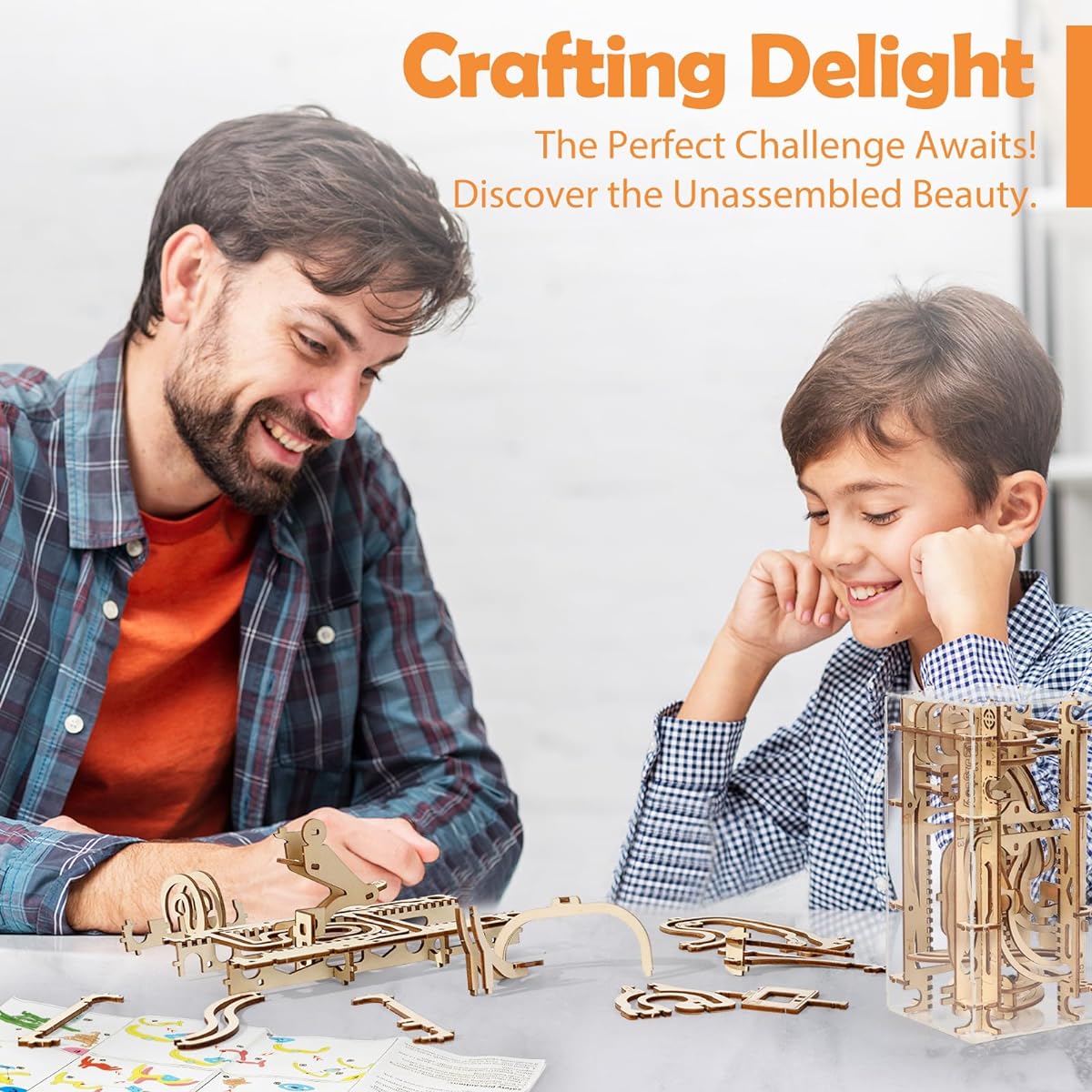 Jigtoy Wooden Marble Maze Fidget Toy Gravity Maze Marble Run Brain Game Wooden 3D Puzzle for Adults and Teens