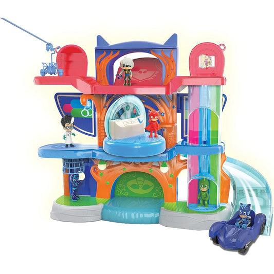 PJ Masks Deluxe Headquarters Playset with Lights and Sounds, 3" Catboy Figure, Pretend Play Kids Toy, Ages 3+ Just Play