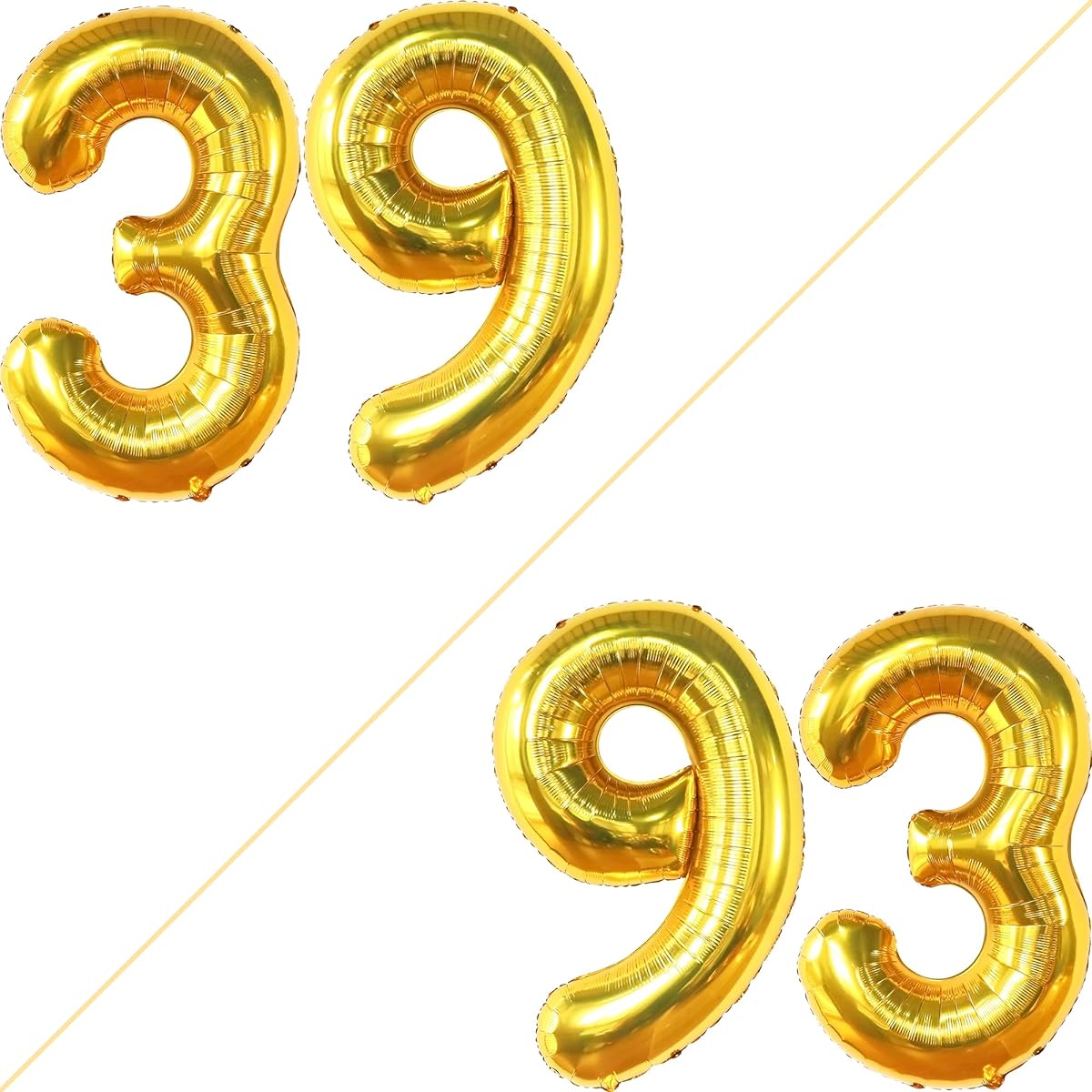 Gold number 39 foil balloon