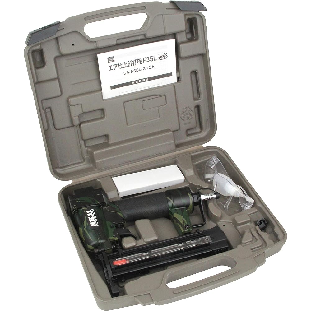 SK11 Air Finish Nailer Finish Nailer SA-F35L-X1CA Nail Foot Length 12~35mm Camouflage Pattern 1 Year Warranty Included