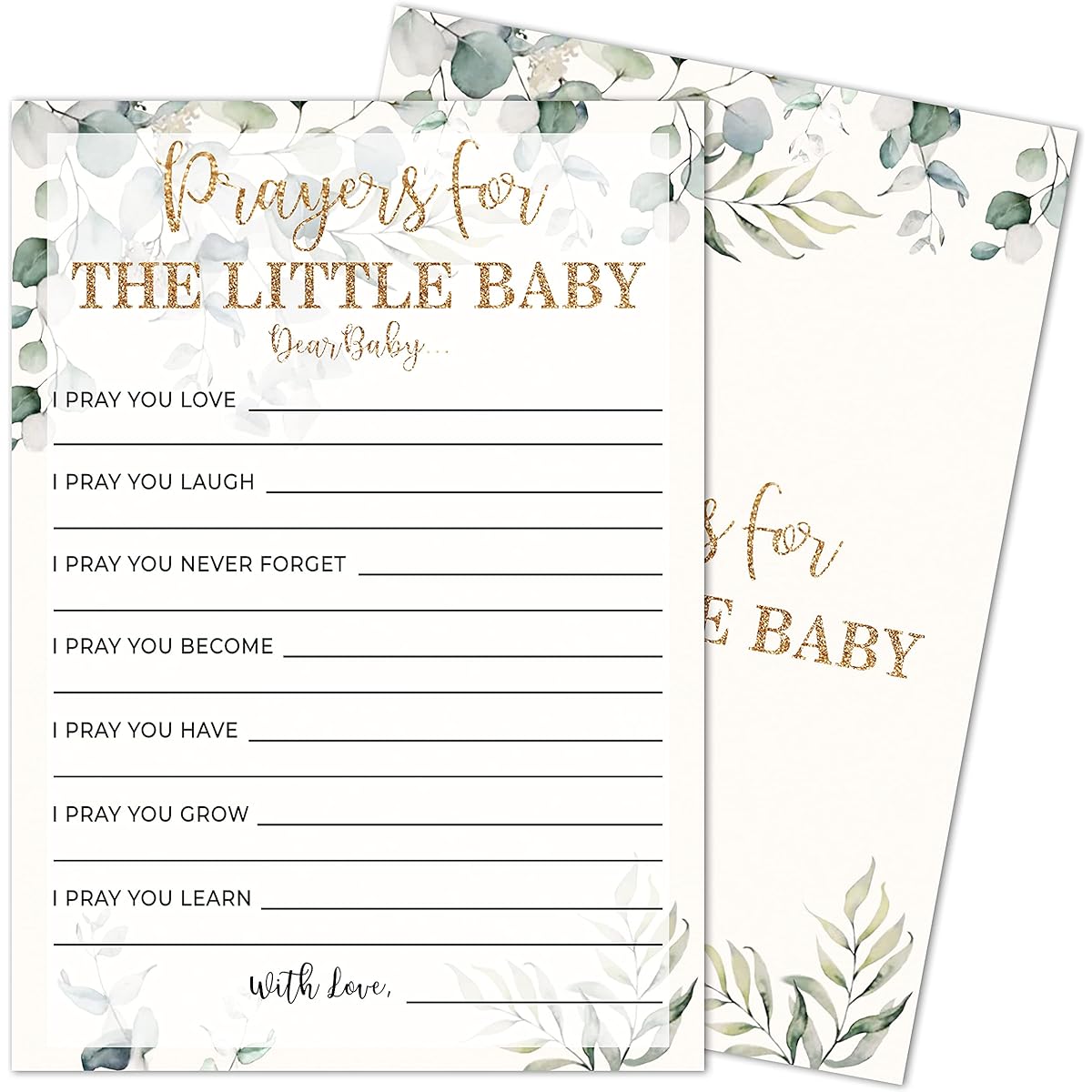 Payers For The Little Baby Baby Shower Games Gender Reveal Party Supplies Green Gender Neutral Party Decorations 30 Game Cards(bb005-yx09)