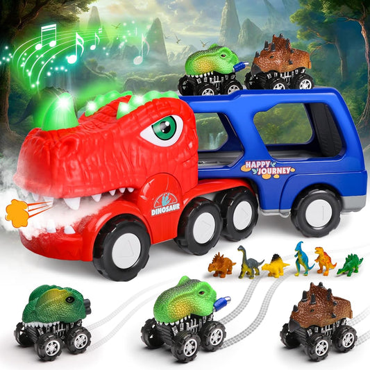 Hot Bee Dinosaur Truck Toys for Kids 2-4 Dinosaur Truck Musical Toy for 2 3 4 5 Year Old Boys