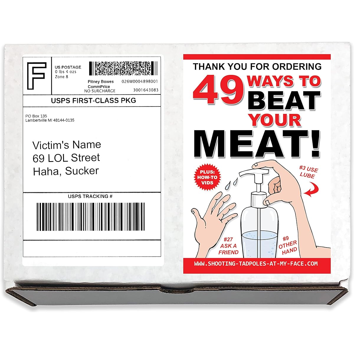 Design Doggie Prank Package 49 Ways to Hit Meat Postal Gag will be sent directly to your friend 100% Anonymous!