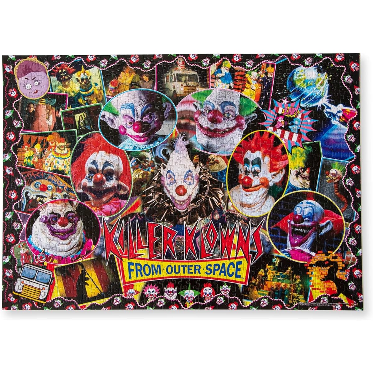 Killer Klowns from Space Kollage B 1000 Piece Jigsaw Puzzle for Adults 28 x 20 Inches