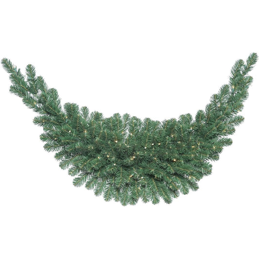 Vickerman C164911 Fir Swag with 75 PVC Chips and 50 Duralite, 48", Clear/Oregon.