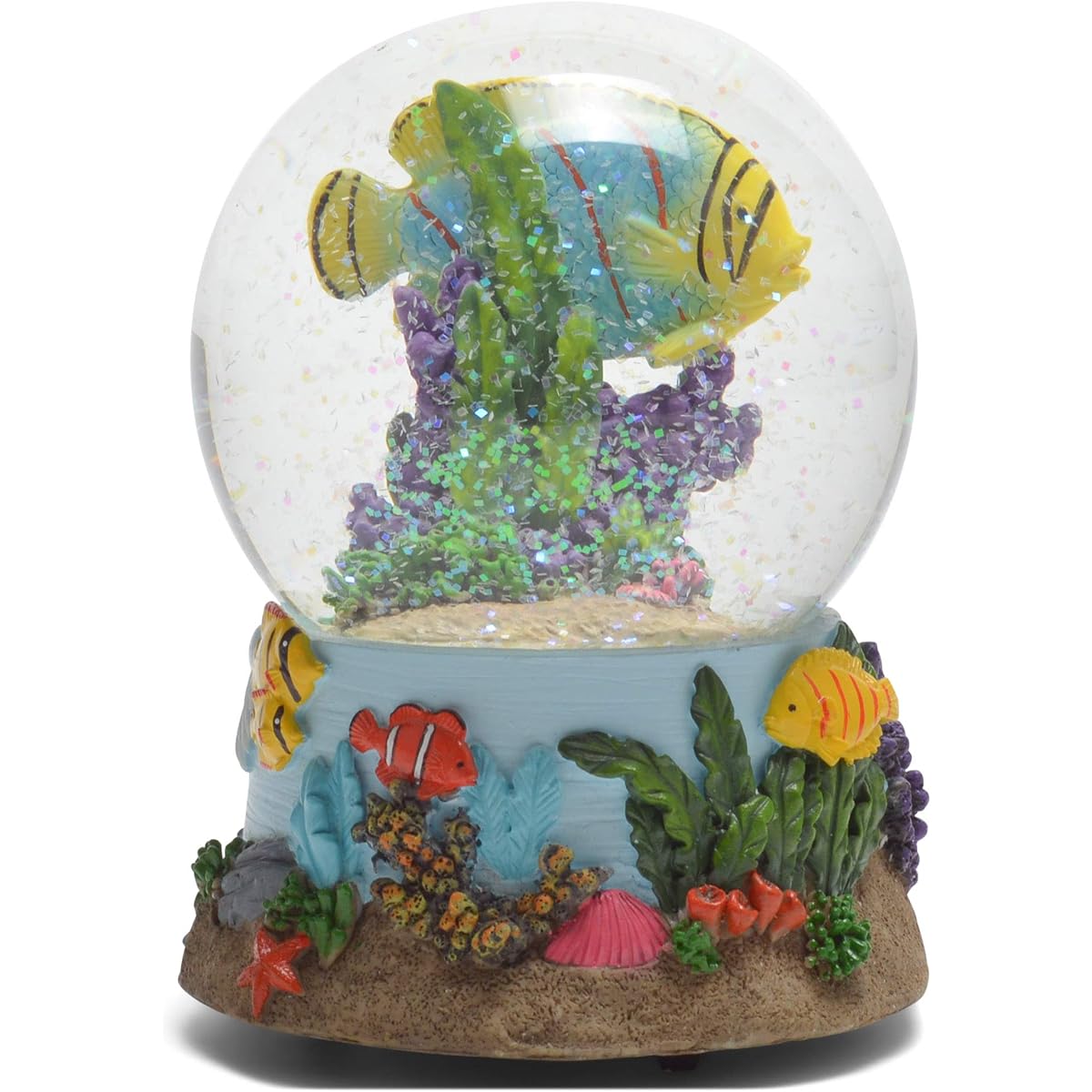 Sandbar Tropical Fish 100MM Water Globe Plays Tune By the Beautiful Sea
