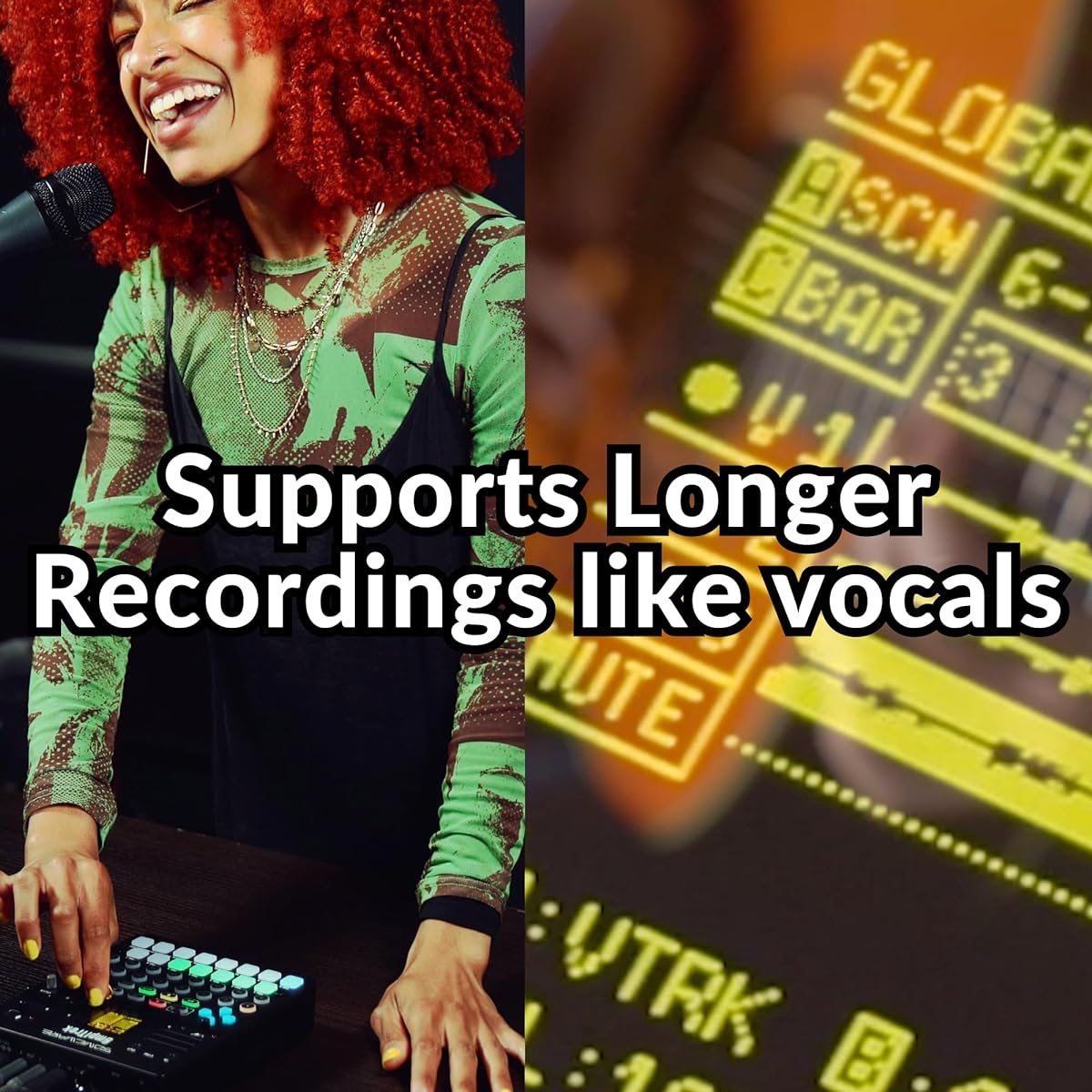 SONICWARE SmplTrek [Portable Production Sampler] 15 touch-sensitive full-color LED pads, built-in microphone and built-in speaker, battery powered, USB audio interface