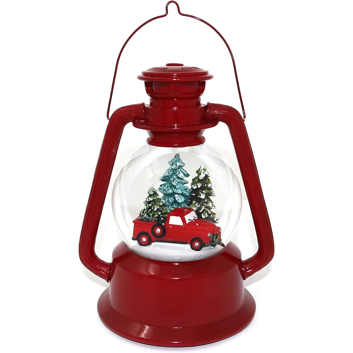 The San Francisco Music Box Company Red Truck Lantern Snow Globe