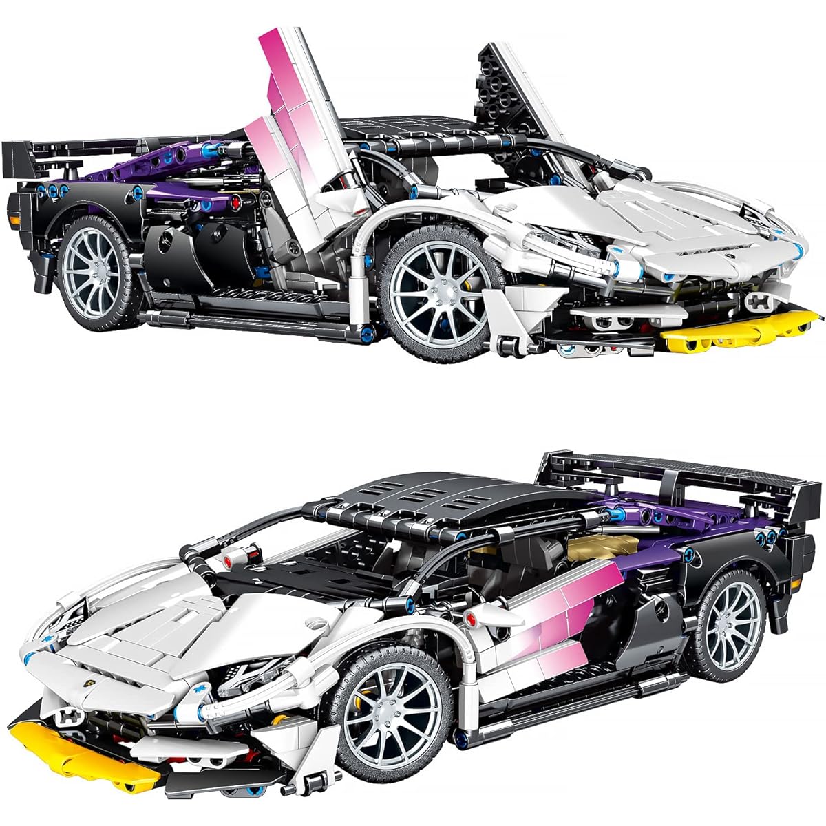 Super Sports Car Building Kit 1:14 Scale MOC Car Model Building Blocks Toys for Adults Collectibles Race Cars for Ages 8+ Boys Adults (1337 Pieces)