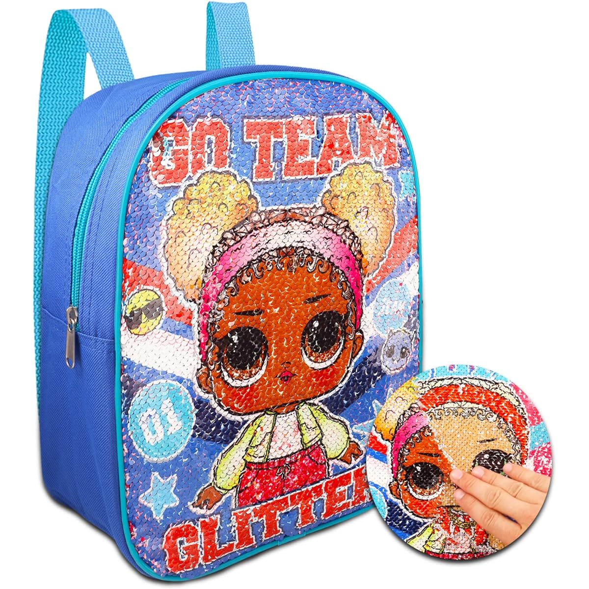 LOL Doll Mini Backpack - 12 Inch Mini LOL Doll Backpack with Reversible Sequins and Adjustable Shoulder Straps for Girls (LOL Doll School Supplies)