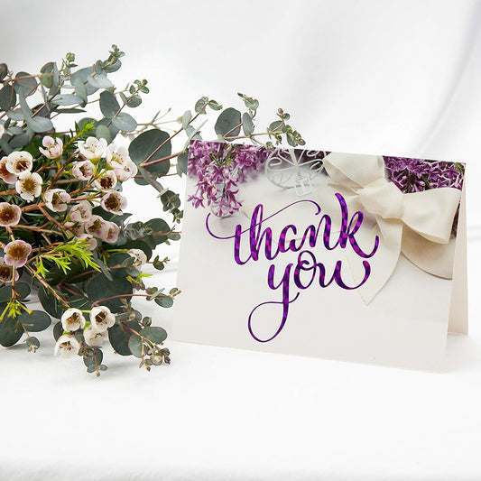 20 Floral Thank You Notes for Wedding, Baby Shower, Business, Anniversary, Bridal Shower, Floral Cards with Envelopes, Blank Inside, Sealable, Erasable Pen and Stickers