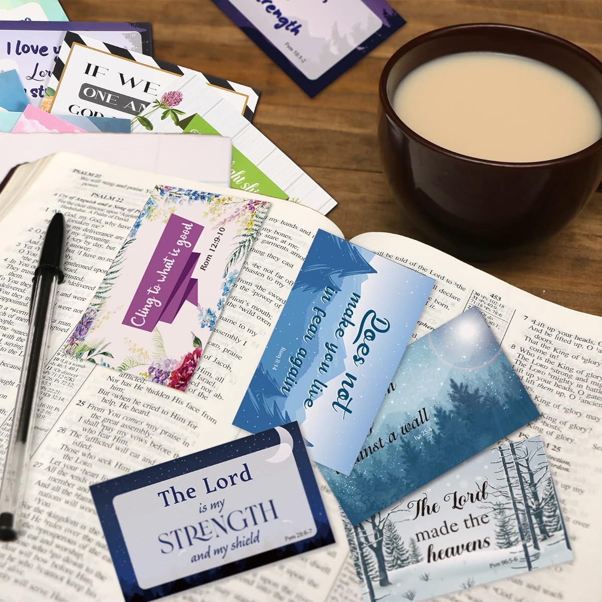 200 Pieces Bible Verse Cards, Full Bible, Inspirational Mini Prayer Cards, Positive Affirmation Cards, Religious Gifts for Men and Women, Religious Motivational Quotes Cards, Lunchbox Notes, 50 Styles