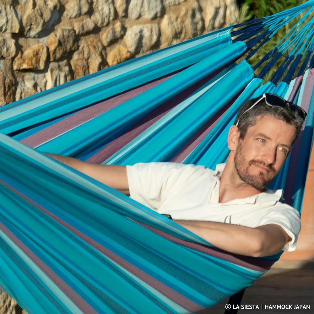 LA SIESTA Classic Hammock Double Size Brisa [for 1-2 people] Made by Hamakutex for outdoor use (Wave BRH16-38)