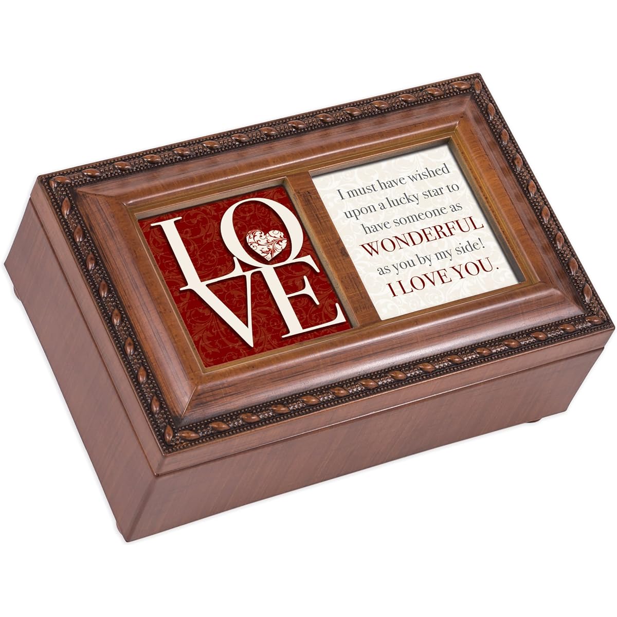 Love You By My Side Petite Rope Trim Petite Music Box Plays You Light Up My Life