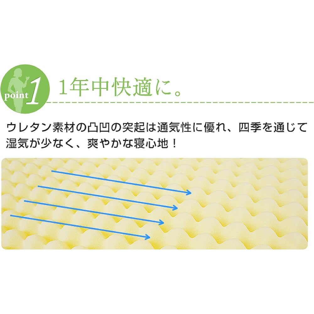 ARKEM High Resilience Mattress Semi-Single Small 60cm Width Ivory CU-03SSS-G