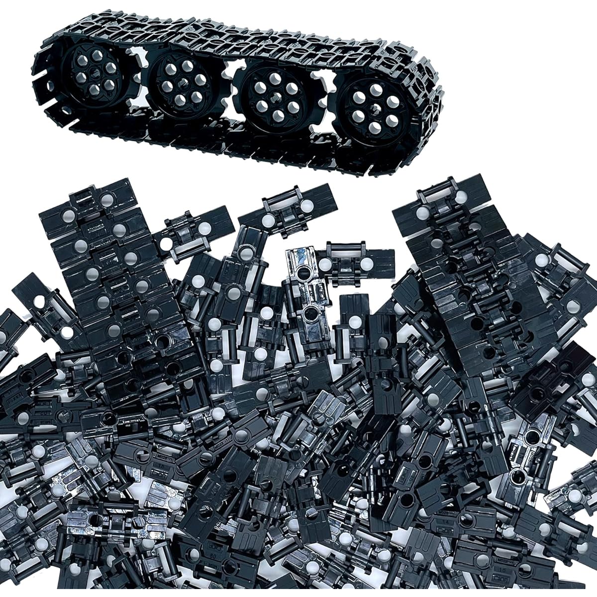108pcs Technical Parts Tank Truck Wheels Tread Chain Link Motorcycle Car Accessories Building Blocks Toys for 6-12 Year Old Boys Kids Gifts Tight Fit Major Brands