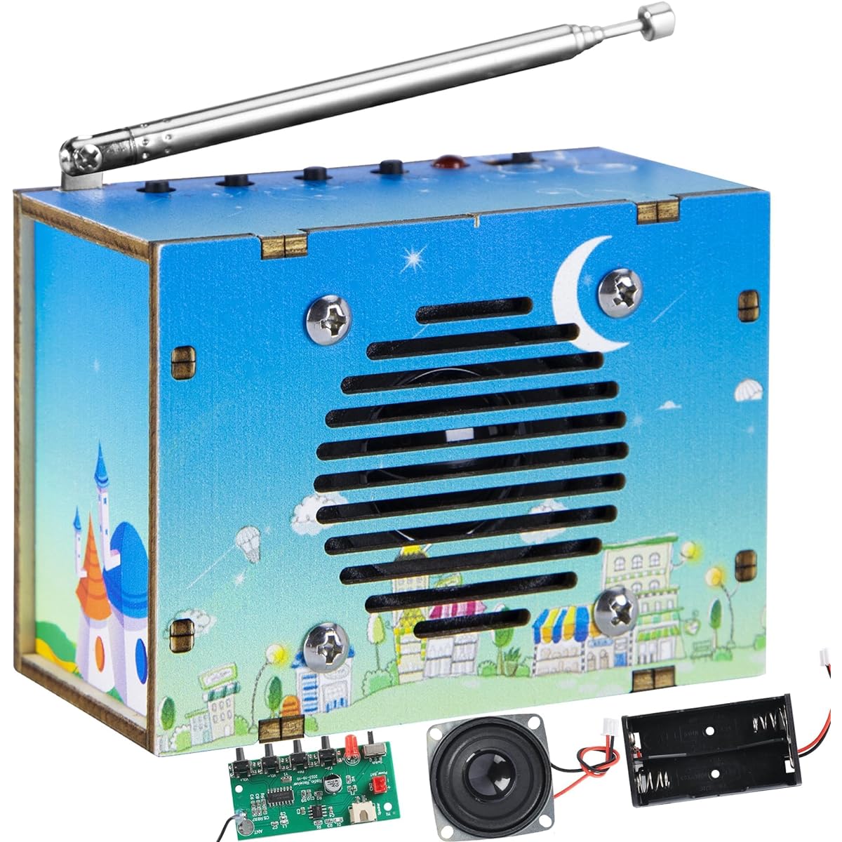 Science Kits 8-12 Years Old STEM Kits for Kids Ages 12-14 STEM Toys for Kids Ages 8-10 Build Your Own FM Radio DIY Electronics Project Teen Girls Boys 9 11 13 15 Gifts for Ages 16+ (Print) blue)