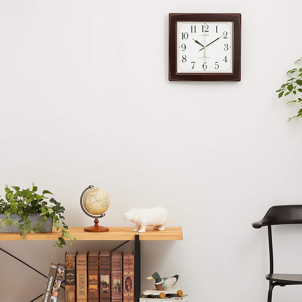 RHYTHM Citizen Wall Clock Radio Clock Continuous Second Hand Brown CITIZEN Nemurina Asuka 8MY455-006