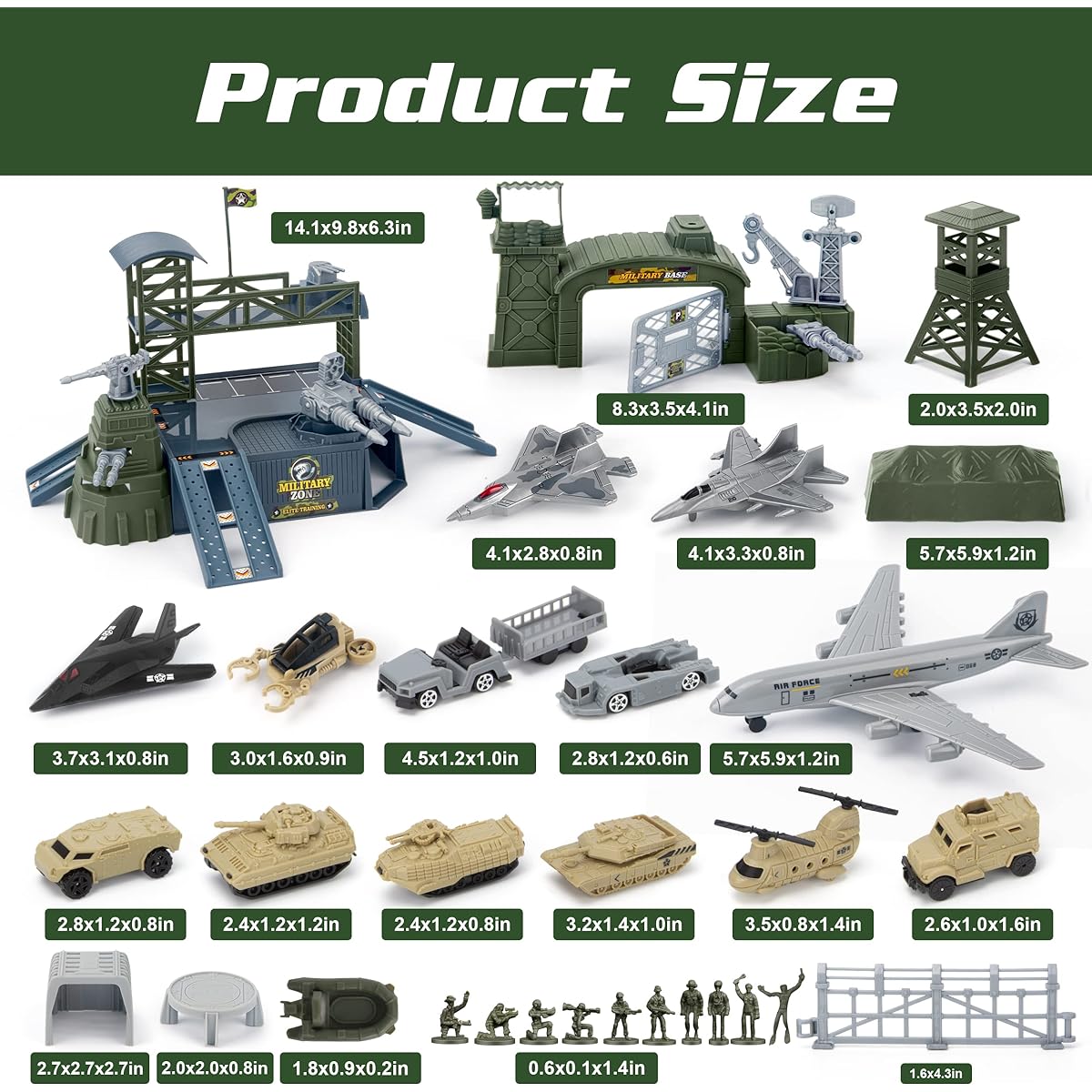 XDUOYJOY Army Toys Military Plane Tank Toy Set 13 Vehicles Truck Helicopter Fighter Plane Playmat with Army Male Action Figure and Accessories Birthday Gift for Boys