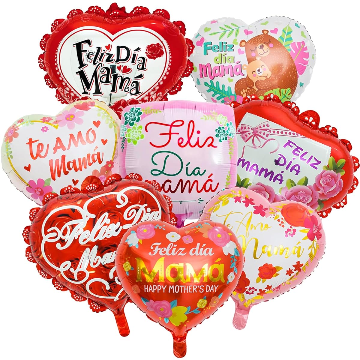 Mother's Day Balloons 5 Pieces Happy Mother's Day Balloon Heart Mother's Day Balloon Flower Mama Balloon Mother's Day Balloon Mother's Day Balloon Mother's Day Balloon Mother's Day Foil Balloon Mother's Day Decoration