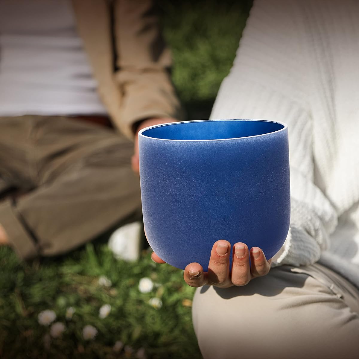 ALIOTH Indigo A Note Crystal Singing Bowl Third Eye Chakra 7 Inch with Carry Case Bag, Singing Bowl Mallet and O-Ring