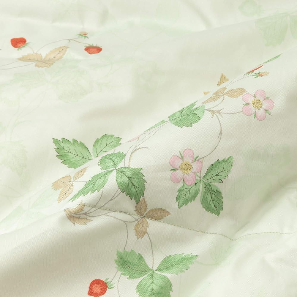 Nishikawa Down Blanket (Feather Comforter) Single Wedgwood Wild Strawberry Down 70% Washable Green AA07152022G