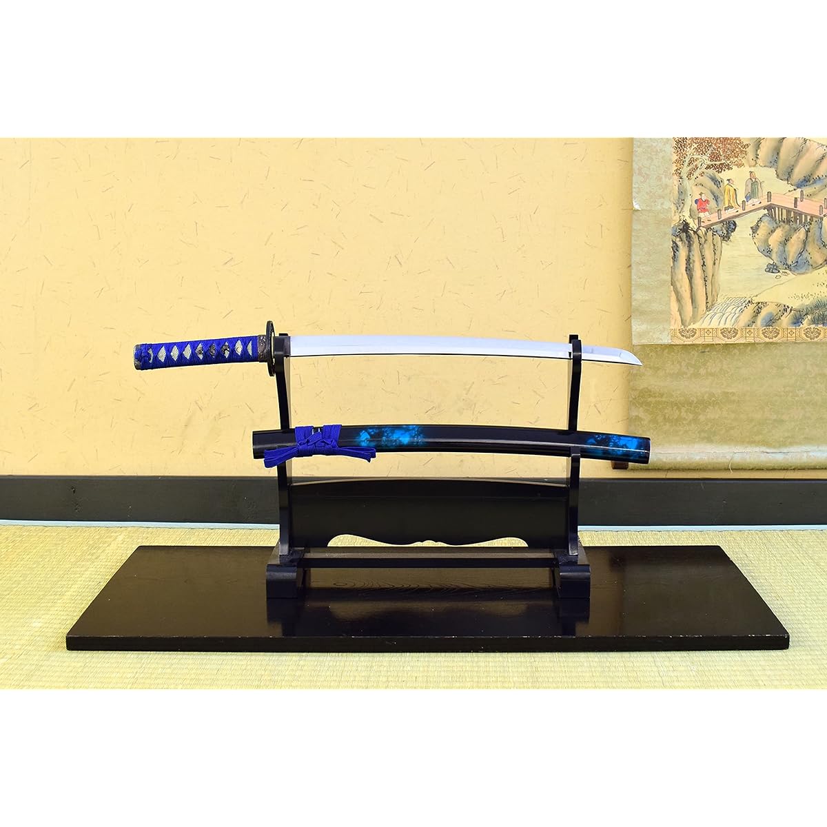 Shinobiya Imitation Sword Marble Blue Short Sword (Sword, Sheath, Wipe Cloth, Imitation Sword Certificate Set)