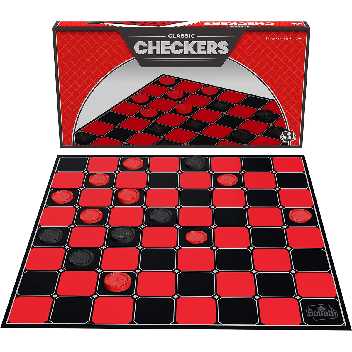 Goliath Checkers Classic Game with Folding Board and Interlocking Checkers
