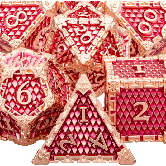 ARUOHHA Dungeons and Dragons Dice DND Metal Dice Set 6 Sided Polyhedral Dice Roleplay Dice D&D Dice Set with Gift Box D20 D12 D10 D8 D6 D4