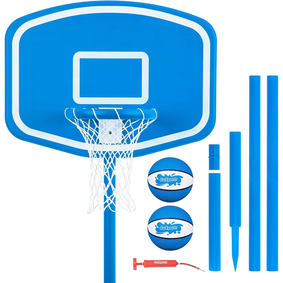 GoSports Splash Hoop Above Ground Pool Hoop Basketball Game with 2 Pool Basketballs and Pump