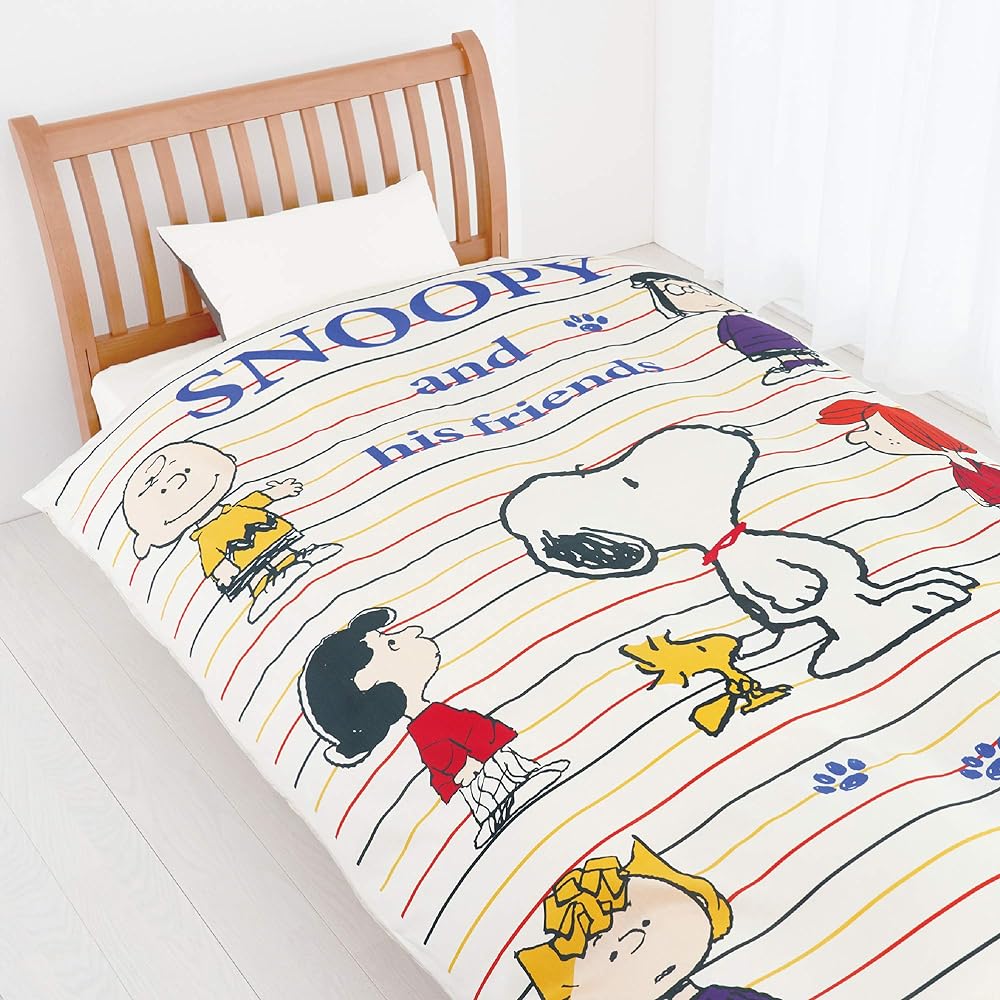 nishikawa [Nishikawa] Snoopy Duvet Cover PEANUTS Single Made in Japan 100% Cotton Easy to put on and take off Does not shrink even after washing Antibacterial Comes with tape with 8 hooks White SP1104 212526131