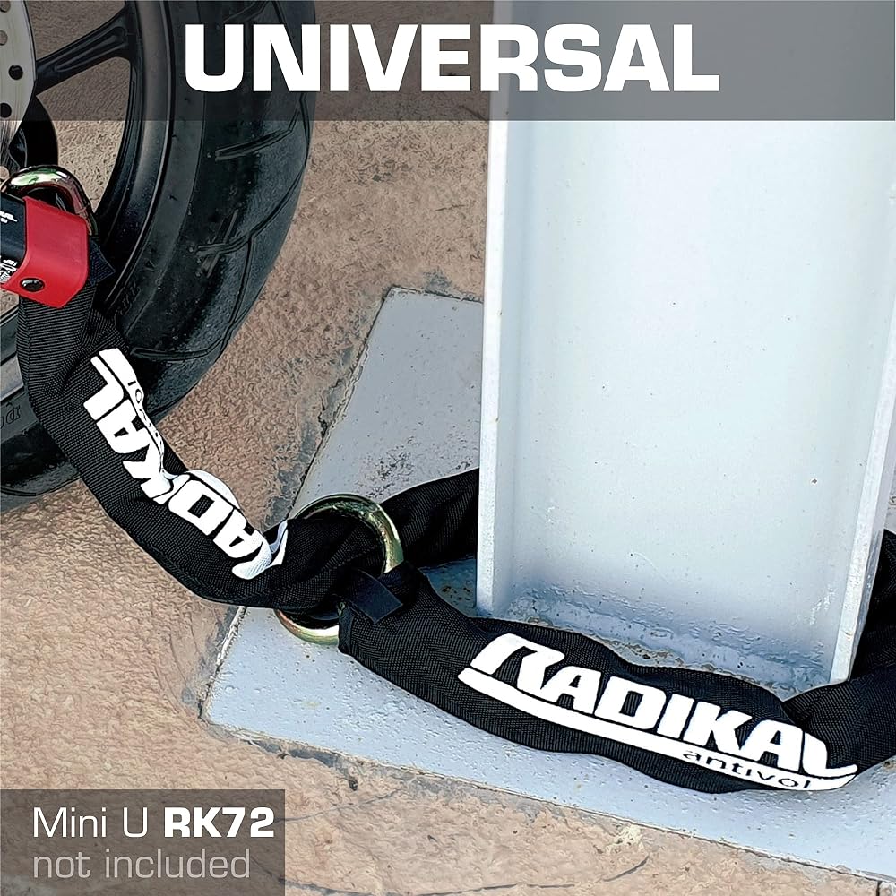 RADIKAL RK14120L Anti-Theft Motorcycle Scooter Chain 14mm Diameter with Loop System Length 120cm
