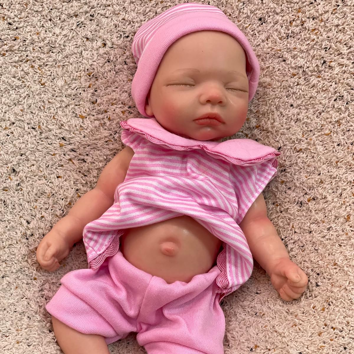 OtardDolls 11inch Realistic Reborn Baby Doll Mini Realistic Reborn Baby Doll Soft Full Silicone Body Handmade Realistic Reborn Baby Doll Gift Set