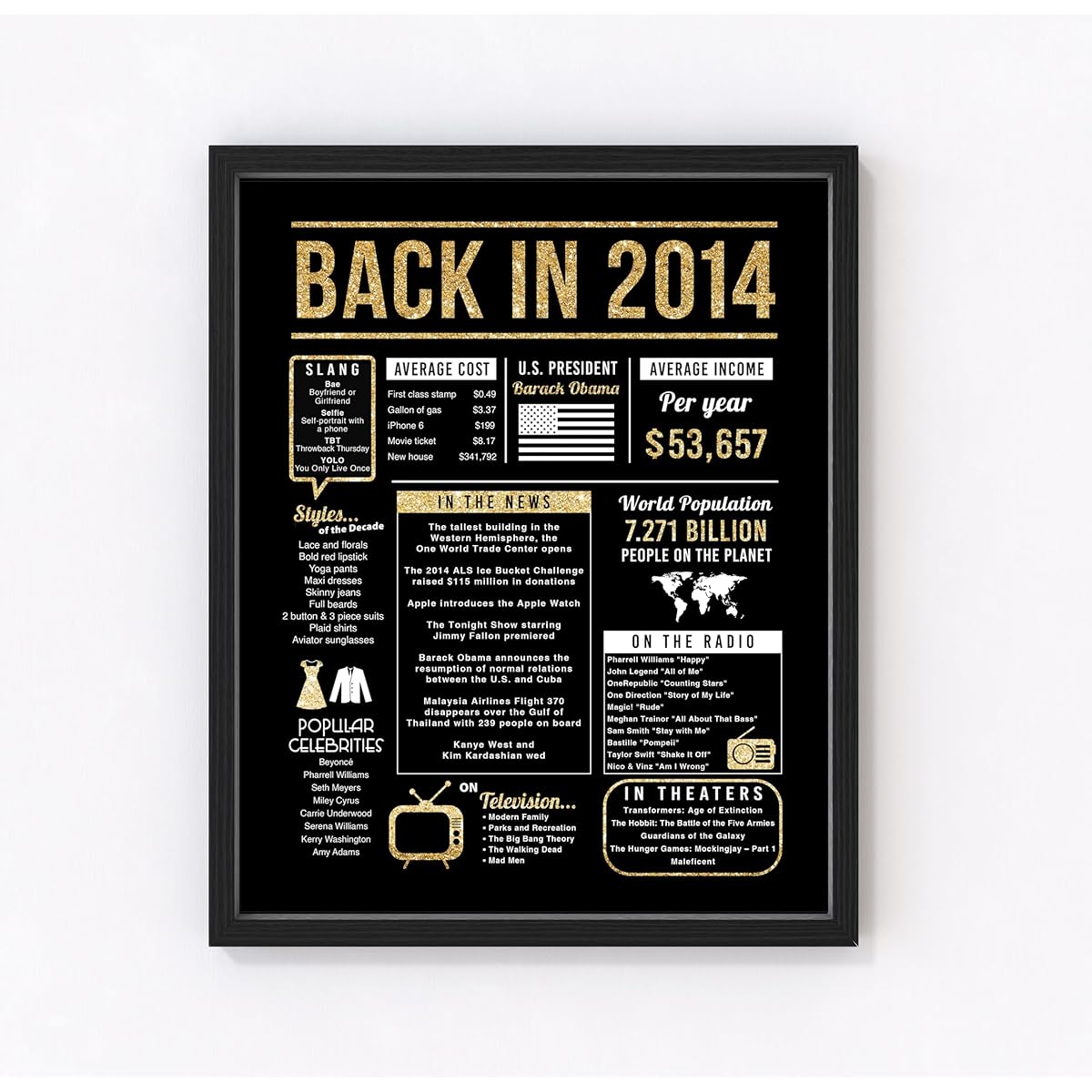 Katie Doodle 10th Birthday Decorations for Boys - Cool and Classy Table Decor - Perfect Gift for 10 Year Old Boy or Double Digit Birthday Decorations Boy 10 - 8x10 2012 Signed Black & Gold [Unframed]