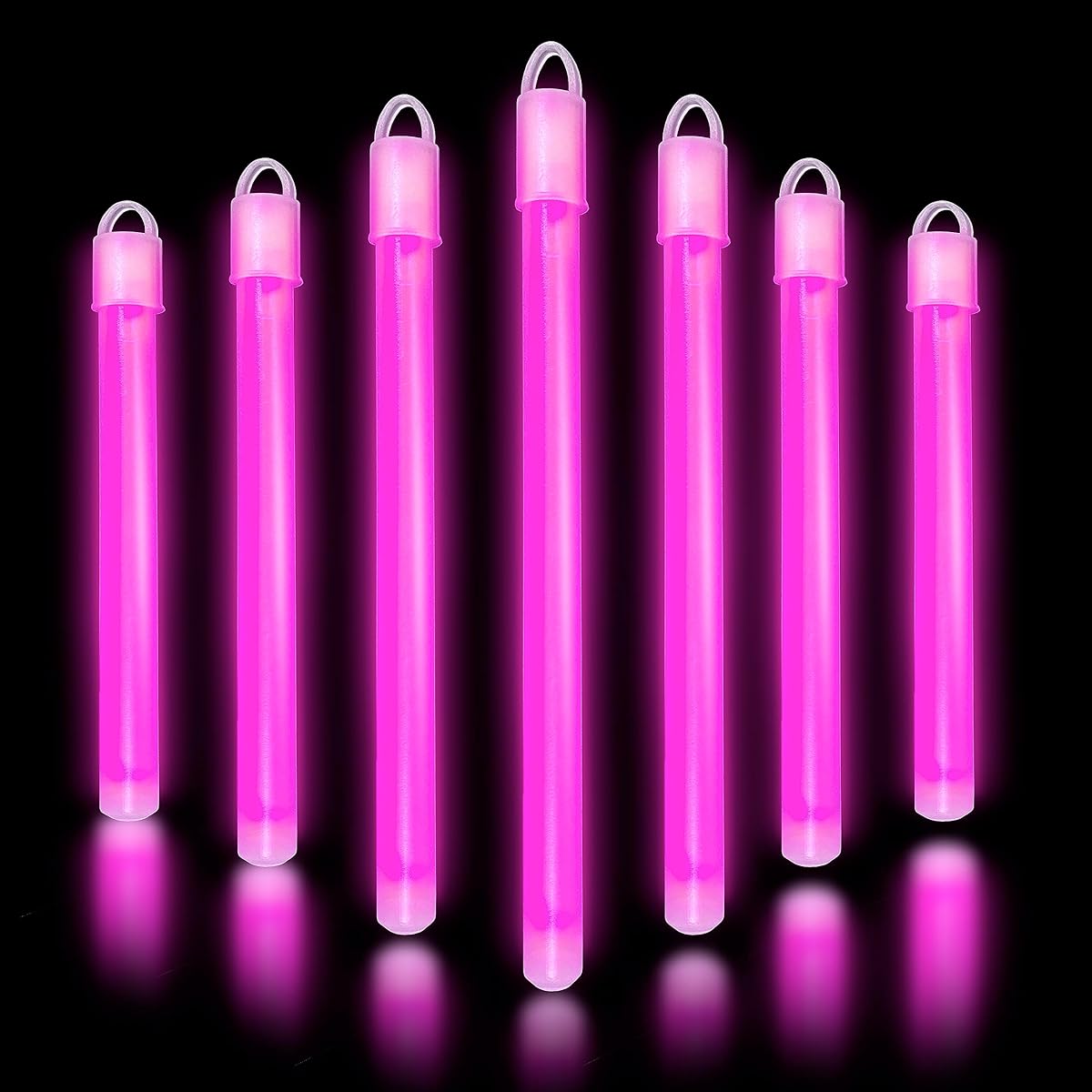 Glow Fever Bulk 100ct 6" Premium Glow in the Dark Sticks with End Caps and Straps for Party Supplies Festivals, Raves, Birthdays, Weddings (Pink)