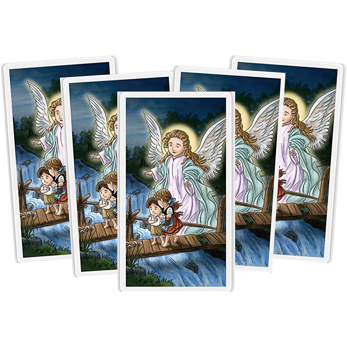 Miniature Guardian Angel Saints Laminated Educational Holy Cards for Kids Classroom 25 Pack