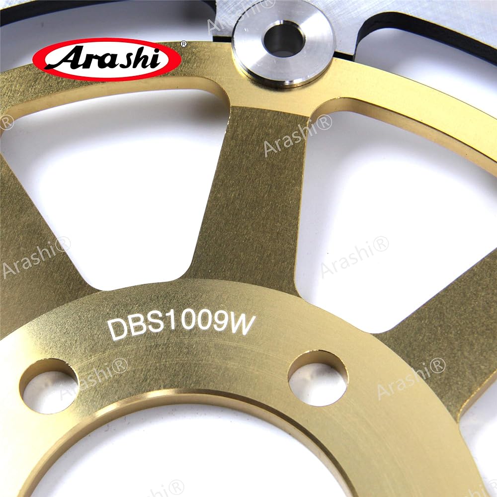 Arashi Front and Rear Brake Disc Rotor Compatible with Kawasaki ZRX1100 1999-2000 / ZRX1200 ZRX1200R ZRX1200S 2001-2006 Motorcycle Replacement Accessories Gold ZRX 1200 R S 2002 2003 2004 2005