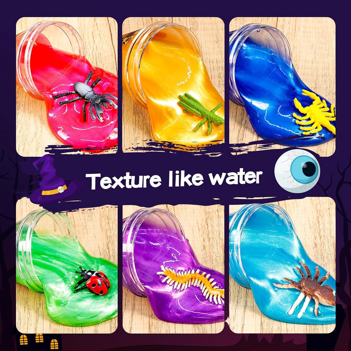 MGparty Halloween Party Favors Slime Toys for Kids 12 Pack Stress Relief Halloween Toys Slime Kit Goodie Bag Filler Halloween Trick or Treat Toys